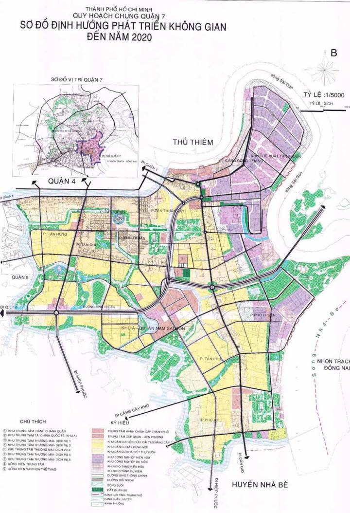 Map of Phu My Hung urban area in District 7 planning