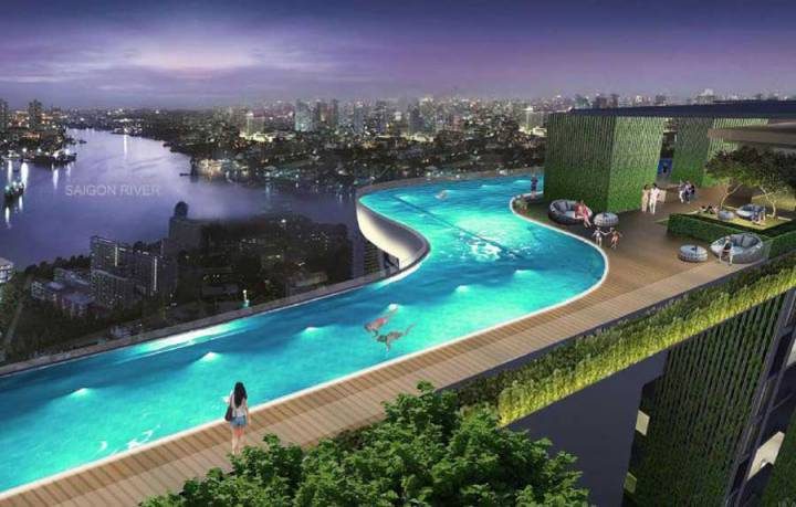 Swimming pool at D'Edge Thao Dien project