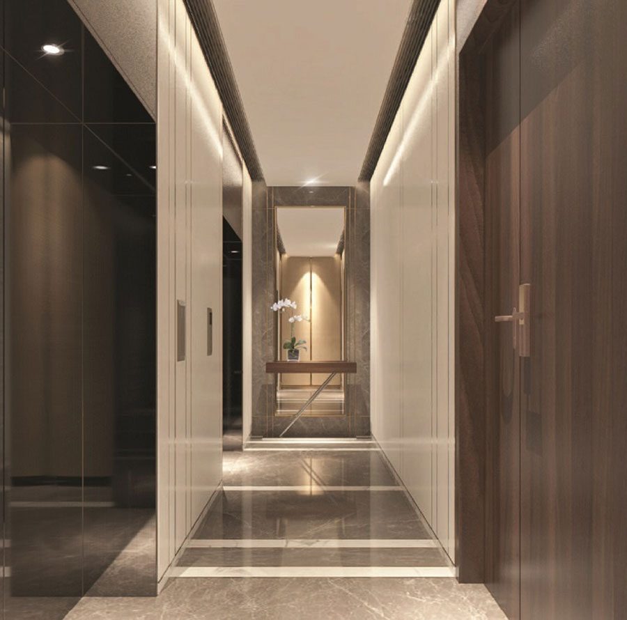Perspective-hallway-of-the-apartment-floor