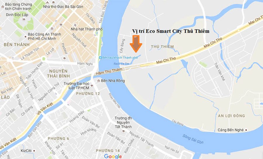 Strategic location of Thu Thiem urban area, District 2
