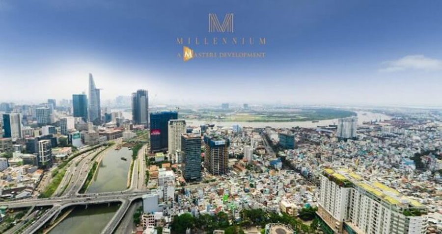 View District 1 - Thu Thiem during the day from the Masteri Millennium apartment.