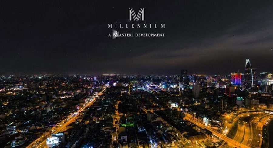 View District 1 at night from Masteri Millennium apartment