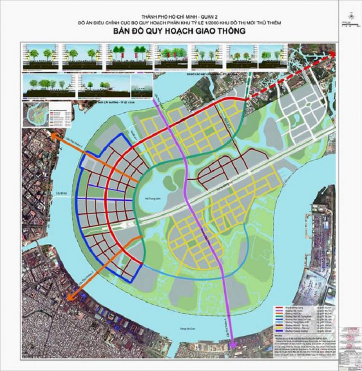 Traffic map of 1 / 2,000 Thu Thiem new urban area 