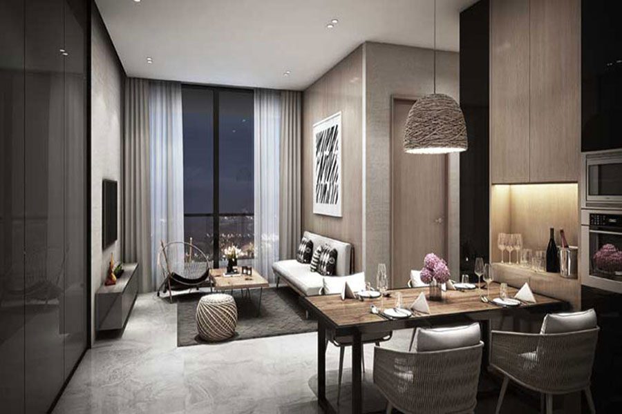 Sample apartment at the Empire City apartment project