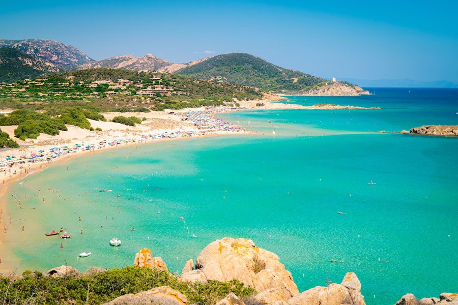 Sardinia is a beautiful island on the Mediterranean Sea.