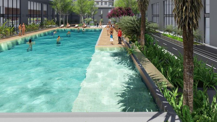 Swimming pool at Sunshine Avenue apartment project in District 8