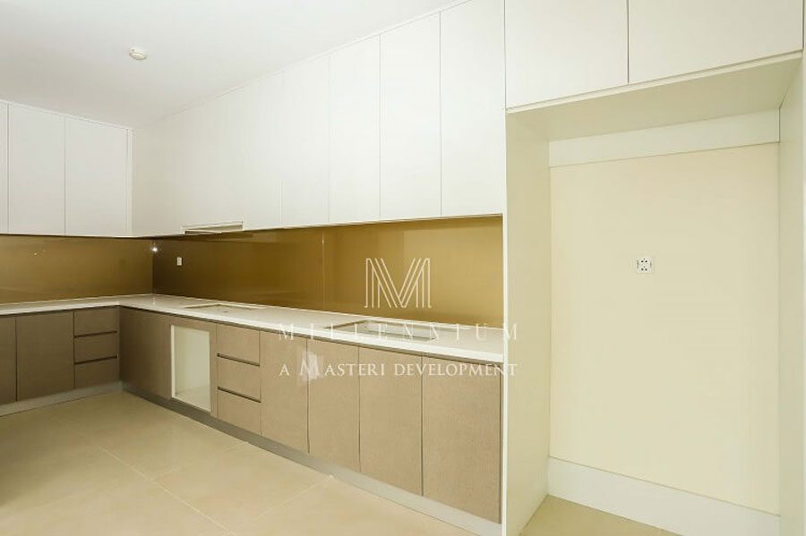 The interior of the kitchen inside the project apartment has been completed.