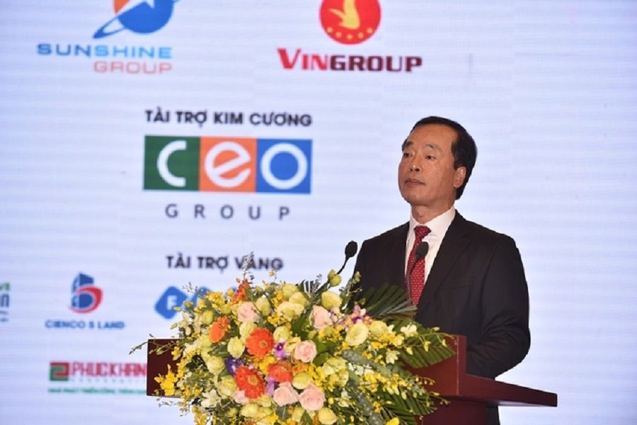 Minister of Construction Pham Hong Ha spoke at the opening ceremony on 6/9.