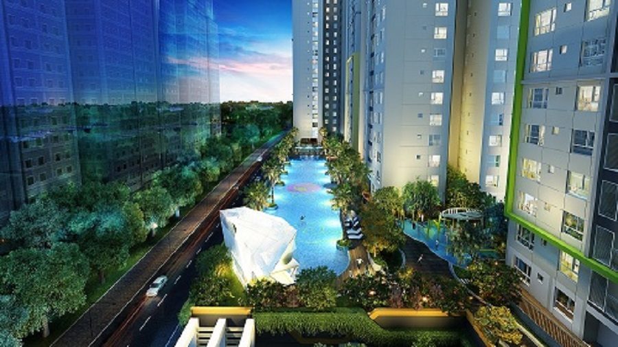The pool view of the city is one of the unique highlights of this project